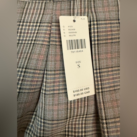 NWT Anthropologie Corey Lynn Calter Pleated Wide-Leg Plaid Trousers Pants Size S - Picture 13 of 16